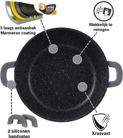 Cheffinger 28cm Lage Kookpot / Braadpan - CF-SC28 -Keukenbenodigdheden Winkel 1072x1200