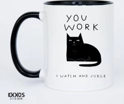I Work Hard Kat Mok - Katten - Juf Cadeau - Meester Cadeau - Verjaardagscadeau - Cadeau - Verjaardag Cadeau Man - Cadeau Voor Man - Cadeau Voor Vrouw - Mokken - Theeglazen - Koffiekopjes -Keukenbenodigdheden Winkel 1200x1004 1