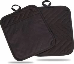Roegaarden Pannenlappen - Pannenlap - 2 Stuks - Met Insteekvakken - Zwart