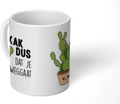 Mok - Koffiemok - Spreuken - Quote - 'Kak Dus Dat Je Weggaat' - Baan - Mokken - 350 ML - Beker - Koffiemokken - Theemok - Mok Met Tekst