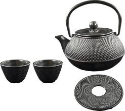 SakuraTea - Theepot Set - 4-delig - Gietijzer - Zwart - 0.8L - 2 Kopjes (100ml) -Keukenbenodigdheden Winkel 1200x1068 1