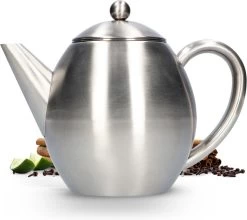 Vaja Valerie - Theepot Met Filter - Dubbelwandig - RVS - 1.2L -Keukenbenodigdheden Winkel 1200x1068