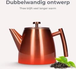 Vaja® Theepot Juliette Rosé Dubbelwandig -Keukenbenodigdheden Winkel 1200x1099