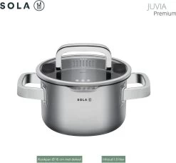Sola Pannenset Juvia - 4 Delig - Ø 16,16,18,20 Cm - Zilver - RVS - Sandwichbodem -Keukenbenodigdheden Winkel 1200x1110 2