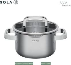 Sola Pannenset Juvia - 4 Delig - Ø 16,16,18,20 Cm - Zilver - RVS - Sandwichbodem -Keukenbenodigdheden Winkel 1200x1110