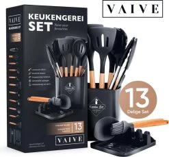 VAIVE Kookgerei Set 13-delig Met Houder - Keukengerei Set - Garde - Spatel Silicone -Keukenbenodigdheden Winkel 1200x1113 3