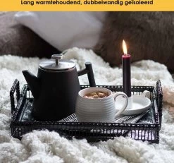 Silberthal - Theepot Met Filter - 1 L - RVS Dubbelwandig - Zwart - Cadeau -Keukenbenodigdheden Winkel 1200x1123 1