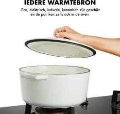 MOA Gietijzeren Braadpan - Inhoud 7,2 Liter - 30CM - Rond - Alle Warmtebronnen - Ook Voor Inductie - Gewicht 7,3 Kg - Wit - C30W -Keukenbenodigdheden Winkel 1200x1131 1