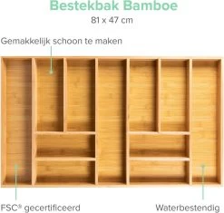 Grote Bestekbak Bamboe 81x47CM - Coninx Besteklade - Opbergbak - Duurzaam - Bamboe - Voor Laden Vanaf 47cm Diep 14 Grote Bestekbak Bamboe 81x47CM - Coninx Besteklade - Opbergbak - Duurzaam - Bamboe - Voor Laden Vanaf 47cm Diep -Keukenbenodigdheden Winkel 1200x1140