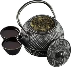 SakuraTea - Theepot Set - 4-delig - Gietijzer - Zwart - 0.8L - 2 Kopjes (100ml) -Keukenbenodigdheden Winkel 1200x1142 1
