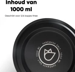 Vatten® - Premium RVS Theepot - Incl. RVS Theefilter - 1L - Zwart - Dubbelwandig -Keukenbenodigdheden Winkel 1200x1143 1