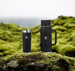 MacGyver RVS Thermoskan 1.5 Ltr – RVS Thermosbeker 0,55 Ltr - Langdurig Warm/koud - Zwart -Keukenbenodigdheden Winkel 1200x1145