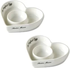 Riviera Maison Eierdop Set Van 2 - The Perfect Heart Egg Cup - Porselein