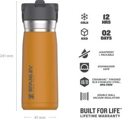 Stanley The IceFlow™ Flip Straw Water Bottle 0,65L - Thermosfles - Saffron 30 Stanley The IceFlow™ Flip Straw Water Bottle 0,65L - Thermosfles - Saffron -Keukenbenodigdheden Winkel 1200x1170 1