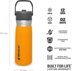 Stanley The IceFlow™ Flip Straw Water Bottle 0,65L - Thermosfles - Saffron 25 Stanley The IceFlow™ Flip Straw Water Bottle 0,65L - Thermosfles - Saffron -Keukenbenodigdheden Winkel 1200x1170