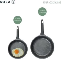 Sola Koekenpan Fair Cooking - Ø 28 Cm - Zwart/wit - Aluminium - Antiaanbaklaag -Keukenbenodigdheden Winkel 1200x1171 1