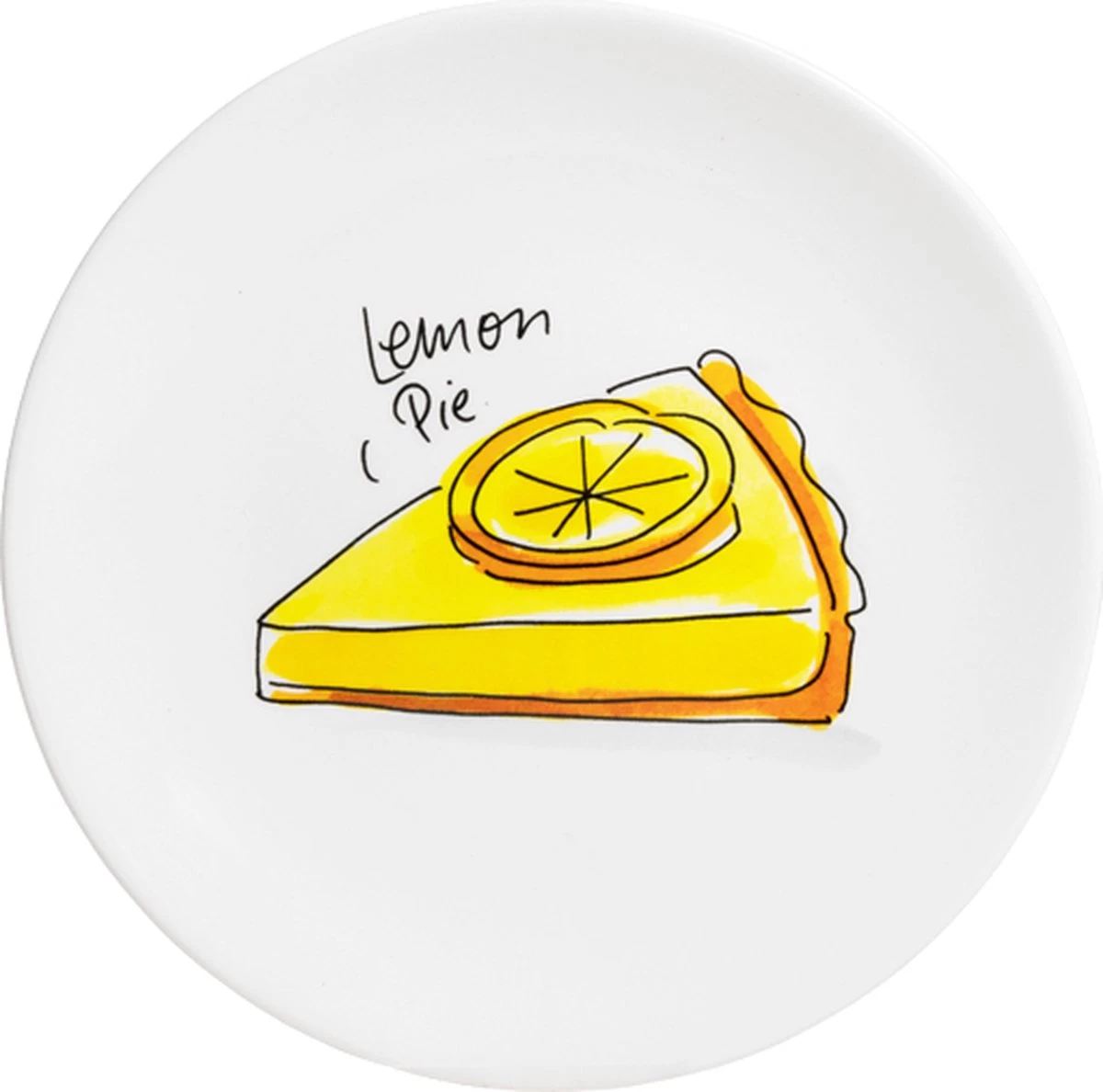 Blond Amsterdam, Even Bijkletsen: Bord Lemon Pie, 18cm 1 Blond Amsterdam, Even Bijkletsen: Bord Lemon Pie, 18cm