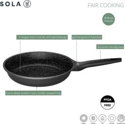 Sola Koekenpan Fair Cooking - Ø 28 Cm - Zwart/wit - Aluminium - Antiaanbaklaag -Keukenbenodigdheden Winkel 1200x1189