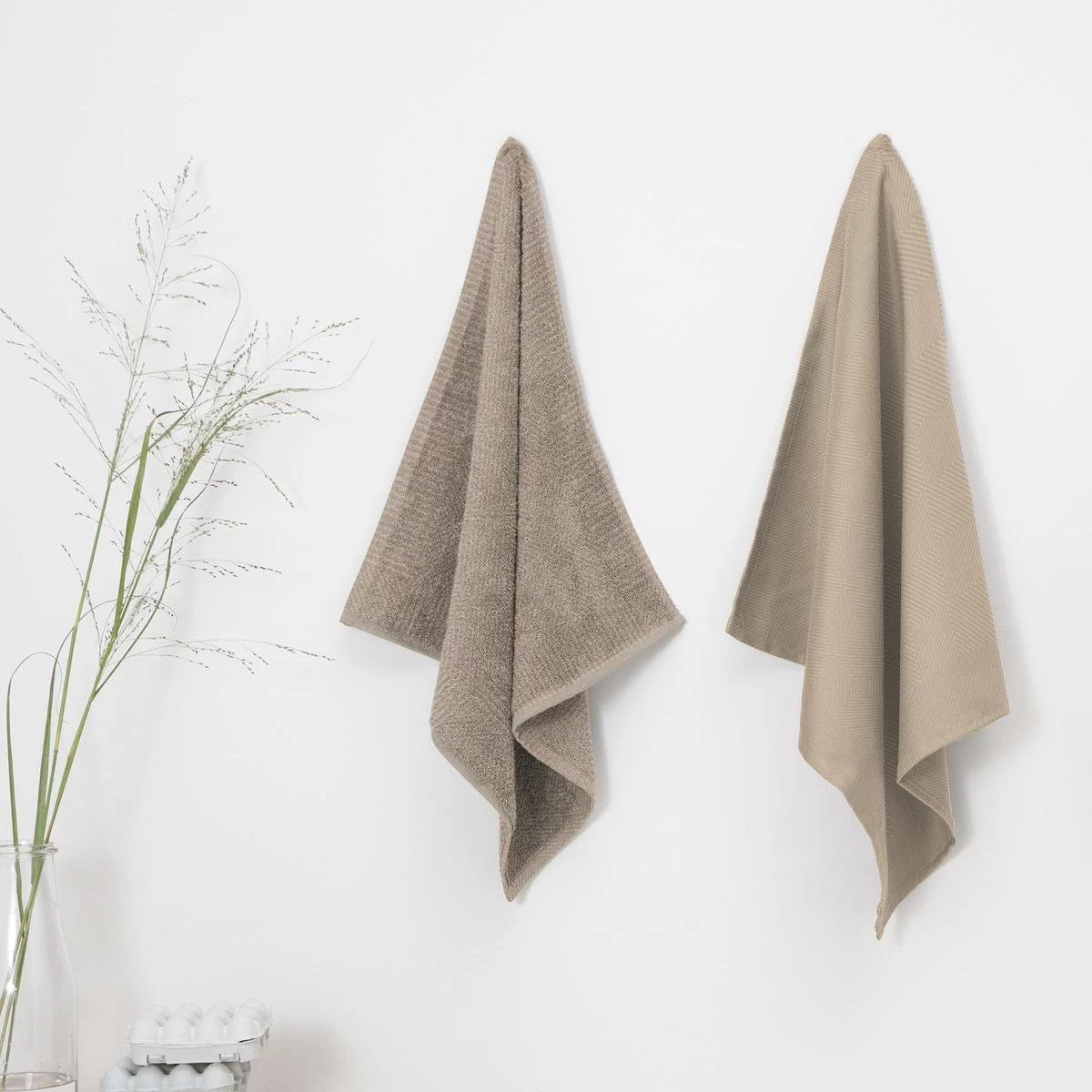 DDDDD Cisis - 2x Theedoek & 2x Keukendoek - Amandel 4 DDDDD Cisis - 2x Theedoek & 2x Keukendoek - Amandel - Afbeelding 4