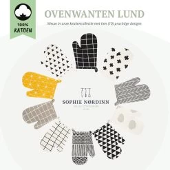 Ovenwanten Van Sophie Nordinn® - Ovenhandschoenen Lund (Artistiek Zwart) - Ovenwanten 2 Stuks - Katoen -Keukenbenodigdheden Winkel 1200x1200 1045