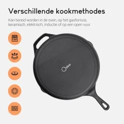 Ocina Gietijzeren Pan – ø30,5cm - Skillet - Koekenpan – Hapjespan – Koekenpan Inductie – Koekenpannenset - Gietijzeren Pan Bbq - Gietijzer -Keukenbenodigdheden Winkel 1200x1200 17