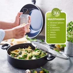 Greenpan Torino Keramische Hapjespan - 28 Cm - Met Glazen Deksel -Keukenbenodigdheden Winkel 1200x1200 28