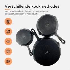 Ocina Gietijzeren Pan – Set Van 3 Stuks – ø25cm, ø19.5cm En ø16cm - Skillet - Koekenpan – Hapjespan – Koekenpan Inductie – Koekenpannenset - Gietijzeren Pan Bbq - Gietijzer - Incl. Receptenboek 11 Ocina Gietijzeren Pan – Set Van 3 Stuks – ø25cm, ø19.5cm En ø16cm - Skillet - Koekenpan – Hapjespan – Koekenpan Inductie – Koekenpannenset - Gietijzeren Pan Bbq - Gietijzer - Incl. Receptenboek -Keukenbenodigdheden Winkel 1200x1200 346