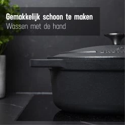 Gietijzeren Braadpan - Sudderpan Zwart Van Daumonet - Ovaal - Ø 29 Cm - 3 Liter - 100% PFAS & PFOA Vrij - Emaille - Geschikt Voor Alle Warmtebronnen - Elektrisch - Gas - Halogeen - Inductie - Keramisch - Vaatwasserbestendig -Keukenbenodigdheden Winkel 1200x1200 374