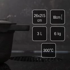 Gietijzeren Braadpan - Sudderpan Zwart Van Daumonet - Ovaal - Ø 29 Cm - 3 Liter - 100% PFAS & PFOA Vrij - Emaille - Geschikt Voor Alle Warmtebronnen - Elektrisch - Gas - Halogeen - Inductie - Keramisch - Vaatwasserbestendig -Keukenbenodigdheden Winkel 1200x1200 376