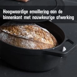 Gietijzeren Braadpan - Sudderpan Zwart Van Daumonet - Ovaal - Ø 29 Cm - 3 Liter - 100% PFAS & PFOA Vrij - Emaille - Geschikt Voor Alle Warmtebronnen - Elektrisch - Gas - Halogeen - Inductie - Keramisch - Vaatwasserbestendig -Keukenbenodigdheden Winkel 1200x1200 377