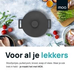 MOA Gietijzeren Braadpan - Inhoud 7,1 Liter - 29CM - Rond - Alle Warmtebronnen - Ook Voor Inductie - Gewicht 7,6 Kg - Zwart - MC29B -Keukenbenodigdheden Winkel 1200x1200 495