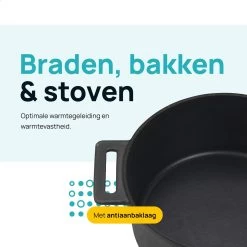 MOA Gietijzeren Braadpan - Inhoud 7,1 Liter - 29CM - Rond - Alle Warmtebronnen - Ook Voor Inductie - Gewicht 7,6 Kg - Zwart - MC29B -Keukenbenodigdheden Winkel 1200x1200 496