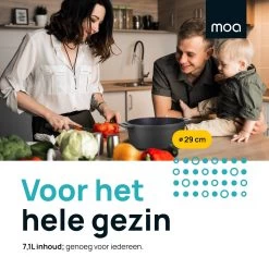 MOA Gietijzeren Braadpan - Inhoud 7,1 Liter - 29CM - Rond - Alle Warmtebronnen - Ook Voor Inductie - Gewicht 7,6 Kg - Zwart - MC29B -Keukenbenodigdheden Winkel 1200x1200 499