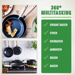 GreenChef Vintage Wokpan 28cm/3.7L - Zwart - Inductie - PFAS-vrij -Keukenbenodigdheden Winkel 1200x1200 6