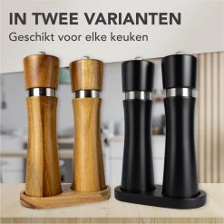 Nimma® Peper En Zoutmolen Set - Incl Navul Lepel - Verstelbare Maalgraad - Acacia Hout -Keukenbenodigdheden Winkel 1200x1200 685
