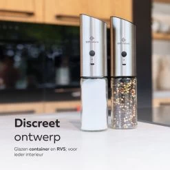 101Products Peper- & Zoutmolen Elektrisch - USB Oplaadbaar - Pepermolen - Zoutmolen - RVS -Keukenbenodigdheden Winkel 1200x1200 688