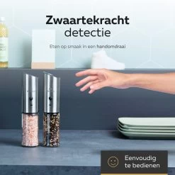 101Products Peper- & Zoutmolen Elektrisch - USB Oplaadbaar - Pepermolen - Zoutmolen - RVS -Keukenbenodigdheden Winkel 1200x1200 690