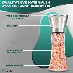 Peper En Zoutmolen Set - RVS Zout En Peperstel - Zoutvaatje En Pepermolen - 2 In 1 -Keukenbenodigdheden Winkel 1200x1200 701