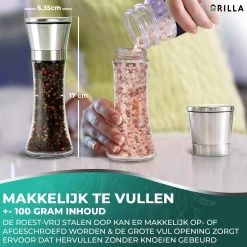 Peper En Zoutmolen Set - RVS Zout En Peperstel - Zoutvaatje En Pepermolen - 2 In 1 -Keukenbenodigdheden Winkel 1200x1200 702