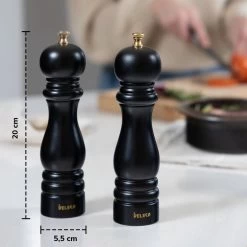 Deleca Luxe Peper En Zoutmolen Set - Met Geschenkdoos - Zout / Pepermolen - Rubberhout - Zwart & Goud -Keukenbenodigdheden Winkel 1200x1200 754