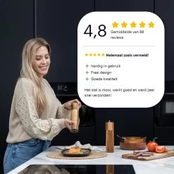 Deleca Luxe Peper En Zoutmolen Set - Zout / Pepermolen - Handmatig - Met Navul Lepel & Geschenkdoos - Acacia Hout - Rond -Keukenbenodigdheden Winkel 1200x1200 766