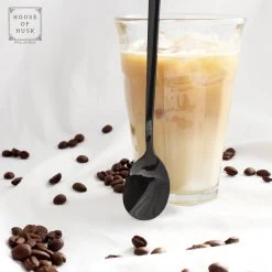 House Of Husk Latte Macchiato Lepels Set - Lange Theelepels - Koffielepels - Longdrinklepels - Sorbetlepels - Barlepel - RVS - 6 Stuks - 20CM - Zwart -Keukenbenodigdheden Winkel 1200x1200 784