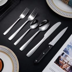 Deleca 8 Persoons Bestekset (48-delig) - Lepels, Messen, Vorken & Steakmessen - Vaatwasserbestendig - Zilver / RVS 12 Deleca 8 Persoons Bestekset (48-delig) - Lepels, Messen, Vorken & Steakmessen - Vaatwasserbestendig - Zilver / RVS -Keukenbenodigdheden Winkel 1200x1200 827