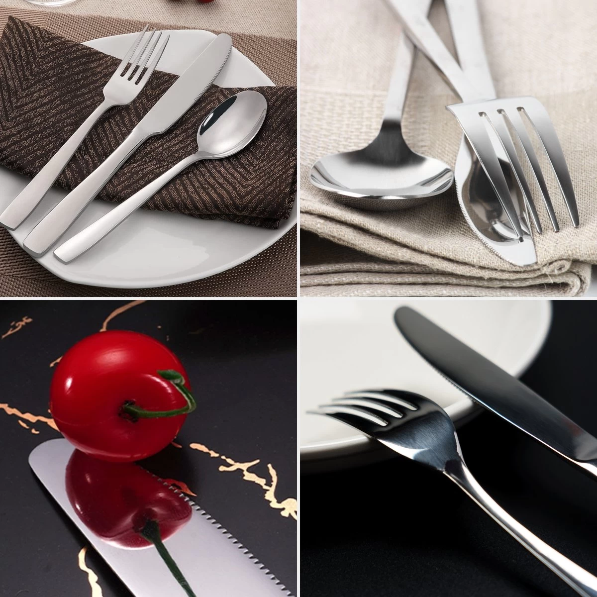 Deleca 8 Persoons Bestekset (48-delig) - Lepels, Messen, Vorken & Steakmessen - Vaatwasserbestendig - Zilver / RVS 4 Deleca 8 Persoons Bestekset (48-delig) - Lepels, Messen, Vorken & Steakmessen - Vaatwasserbestendig - Zilver / RVS - Afbeelding 4