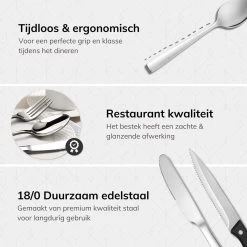 Deleca 8 Persoons Bestekset (48-delig) - Lepels, Messen, Vorken & Steakmessen - Vaatwasserbestendig - Zilver / RVS 15 Deleca 8 Persoons Bestekset (48-delig) - Lepels, Messen, Vorken & Steakmessen - Vaatwasserbestendig - Zilver / RVS -Keukenbenodigdheden Winkel 1200x1200 830
