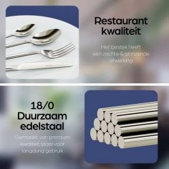 Nevana Bestekset - 24 Delig - 18/10 Edelstaal - Bestek - Lepels, Messen, Vorken 8 Nevana Bestekset - 24 Delig - 18/10 Edelstaal - Bestek - Lepels, Messen, Vorken -Keukenbenodigdheden Winkel 1200x1200 835