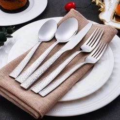 Deleca 6 Persoons Bestekset Deluxe (30-delig) - Vorken, Lepels En Messen - Vaatwasserbestendig - Gehamerd - Zilver / RVS -Keukenbenodigdheden Winkel 1200x1200 849