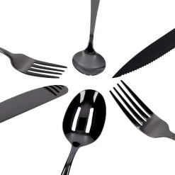 Deleca 6 Persoons Bestekset (36-delig) - Lepels, Messen, Vorken & Steakmessen - Vaatwasserbestendig - Zwart / RVS -Keukenbenodigdheden Winkel 1200x1200 864