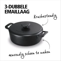 BRABANTIA THE DUTCH Gietijzeren Braadpan - Ø 28cm - MAT Zwart - Inductie -Keukenbenodigdheden Winkel 1200x1200 90