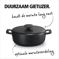 BRABANTIA THE DUTCH Gietijzeren Braadpan - Ø 28cm - MAT Zwart - Inductie -Keukenbenodigdheden Winkel 1200x1200 91